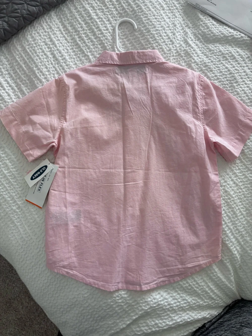 New Old Navy Light Pink boys Short-Sleeve Button-Down Shirt